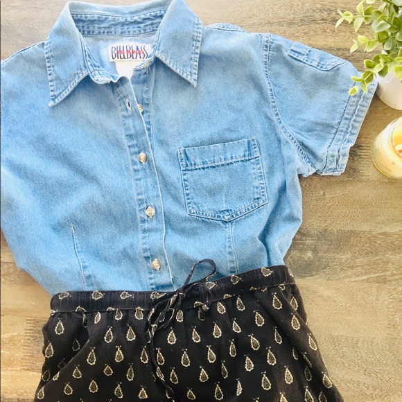 Tops - Vintage denim shirt, Bill Blass
